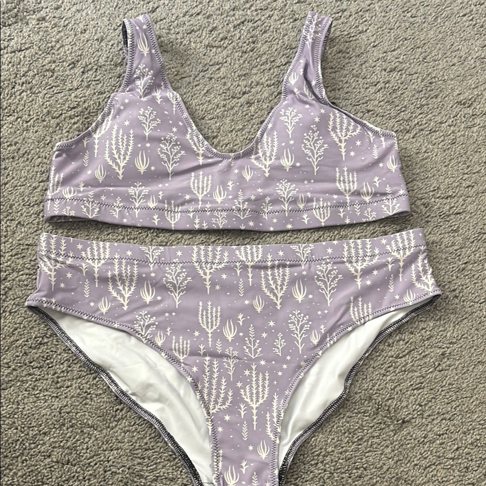 Lavender Floral Bikini Set
